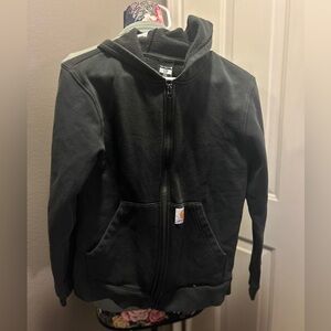 Carhartt Boys L 14-16 Full Zip Hoodie Black Faded Mark Pictured